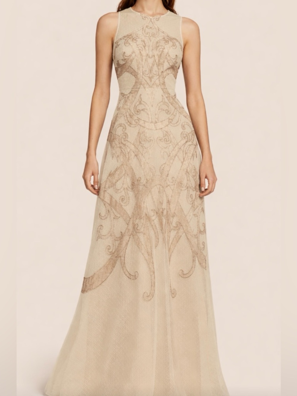 BCBGMAXAZRIA Champagne Lace Dress